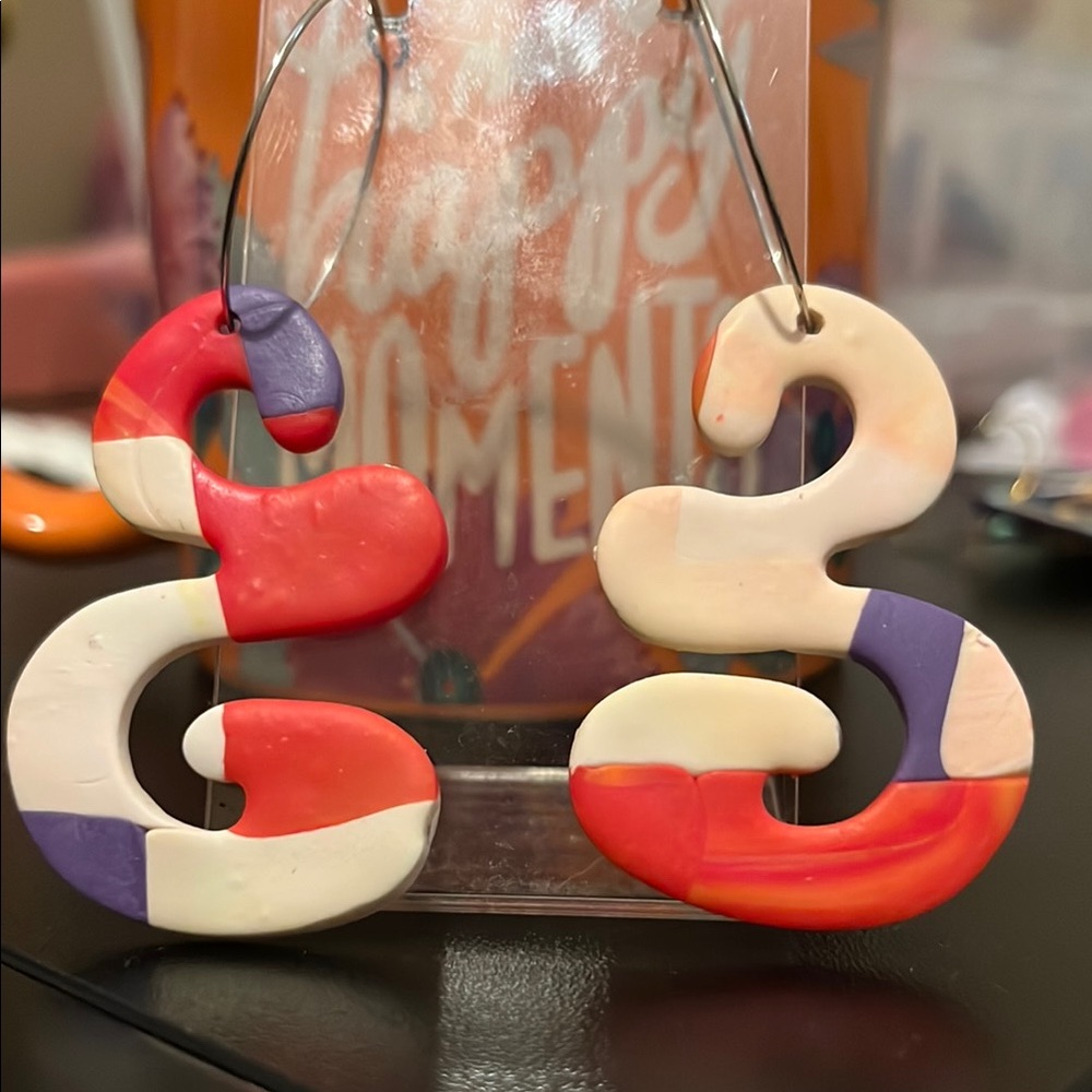 Colorful Abstract Earrings Handcrafted by Susie